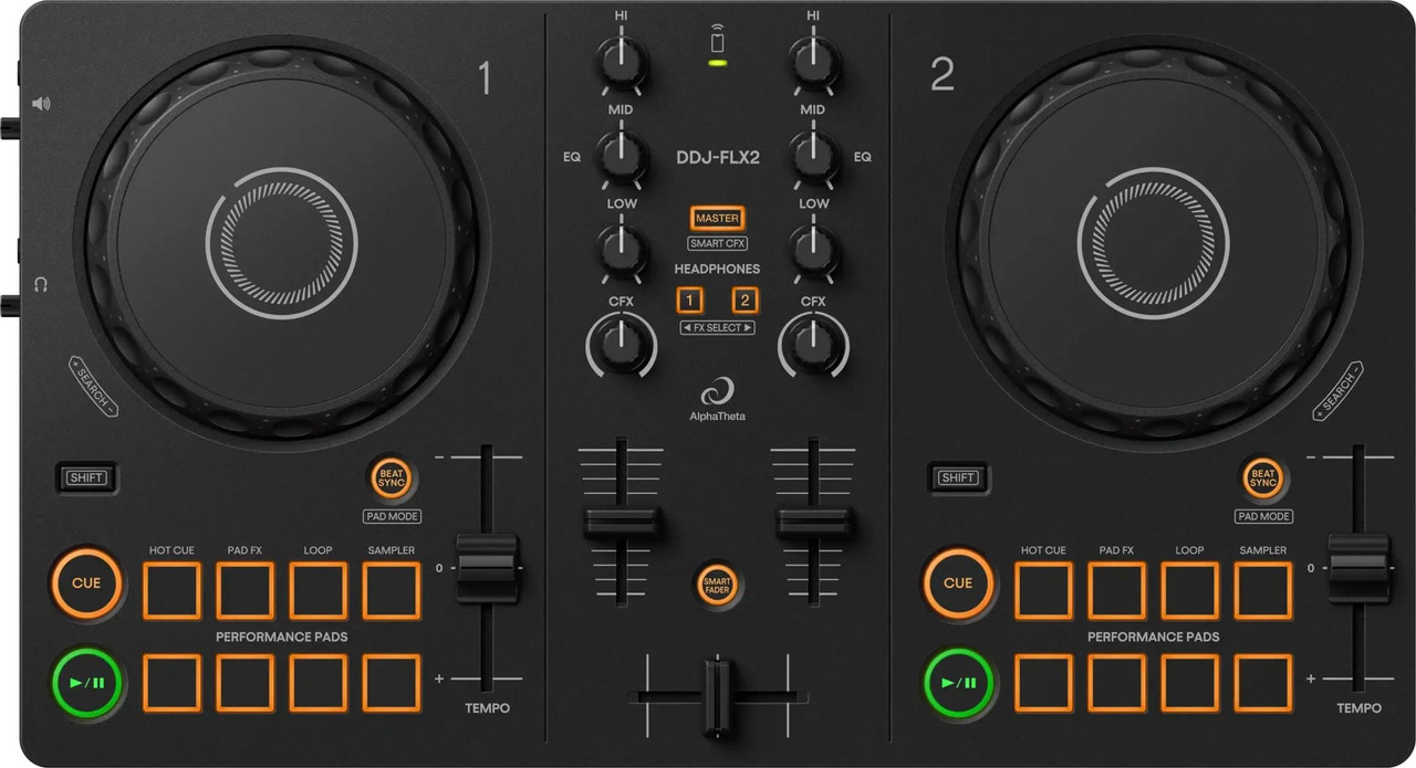 Alpha Theta DDJ-FLX2 2 Channel DJ rekordbox Controller - Andertons